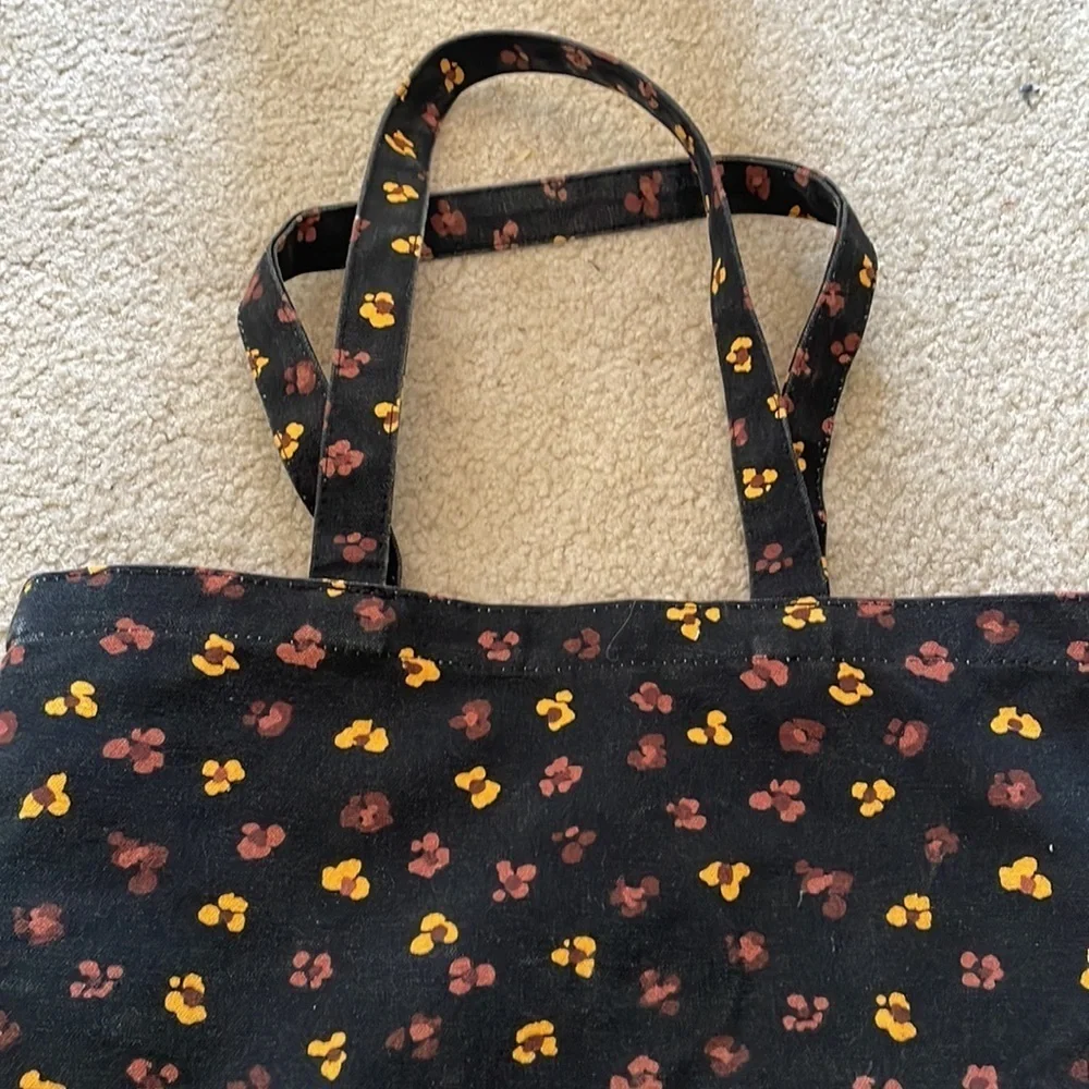 Madewell Insider floral black and yellow tote bag